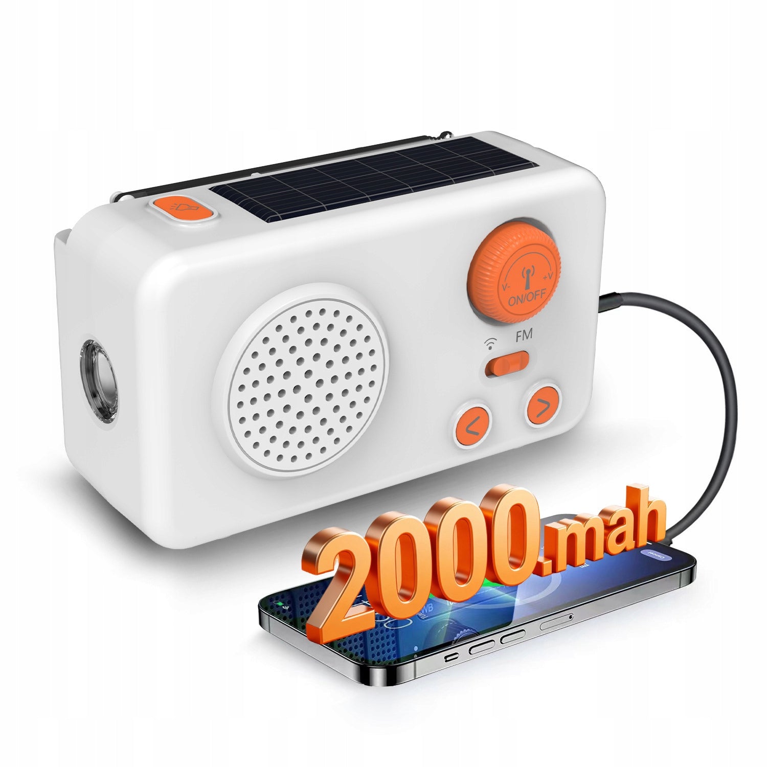 SOLAR RADIO FOR DYNAMO FM POWERBANK FOR CRANK FLASHLIGHT SURVIVAL ACCUMULATOR Manufacturer code MG00611