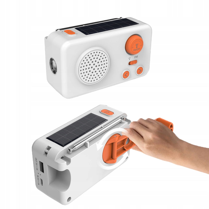 SOLAR RADIO FOR DYNAMO FM POWERBANK FOR CRANK FLASHLIGHT SURVIVAL ACCUMULATOR