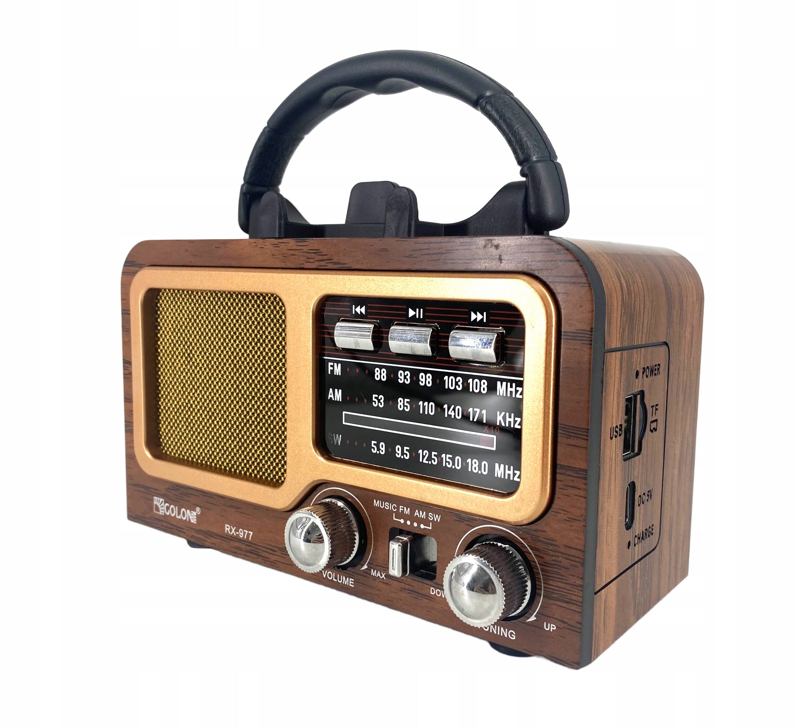 SOLAR RADIO NETWORK BATTERY PORTABLE WITH BLUETOOTH AM FM RETRO Brand Golon
