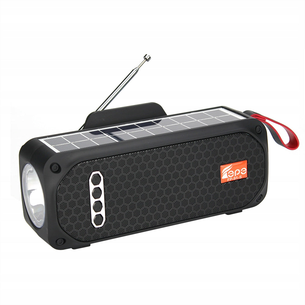 SOLAR RADIO WIRELESS PORTABLE BLUETOOTH SPEAKER TORCH Brand Epe