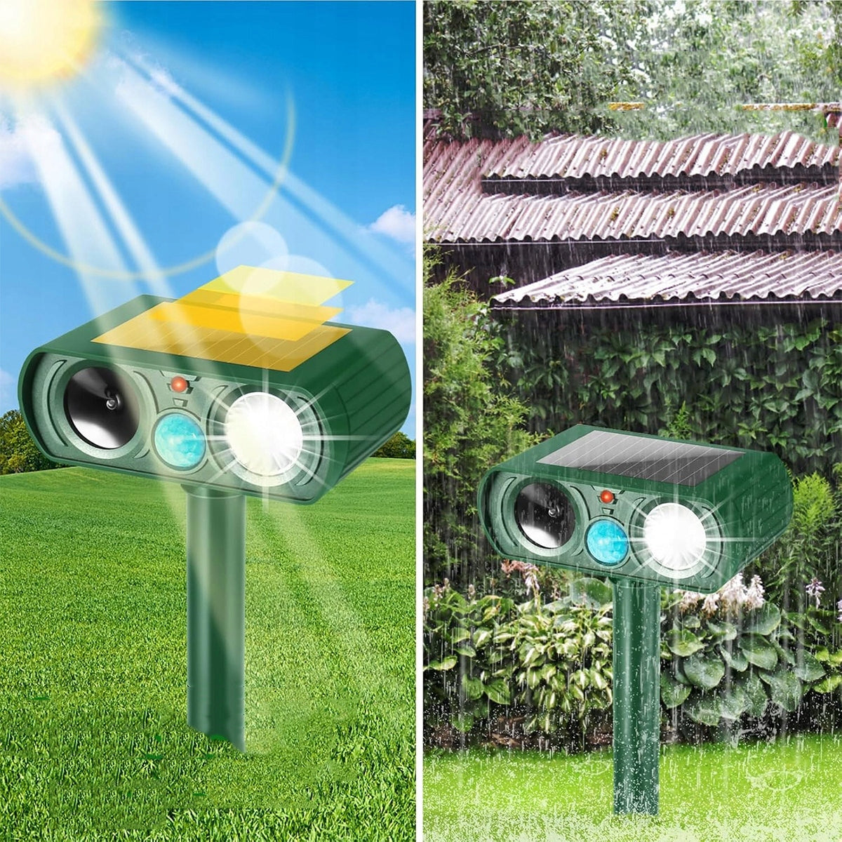 SOLAR ULTRASONIC DOG REPELLENT CATS KUN FOXES WILD BOAR DEER EAN (GTIN) 6911410378853