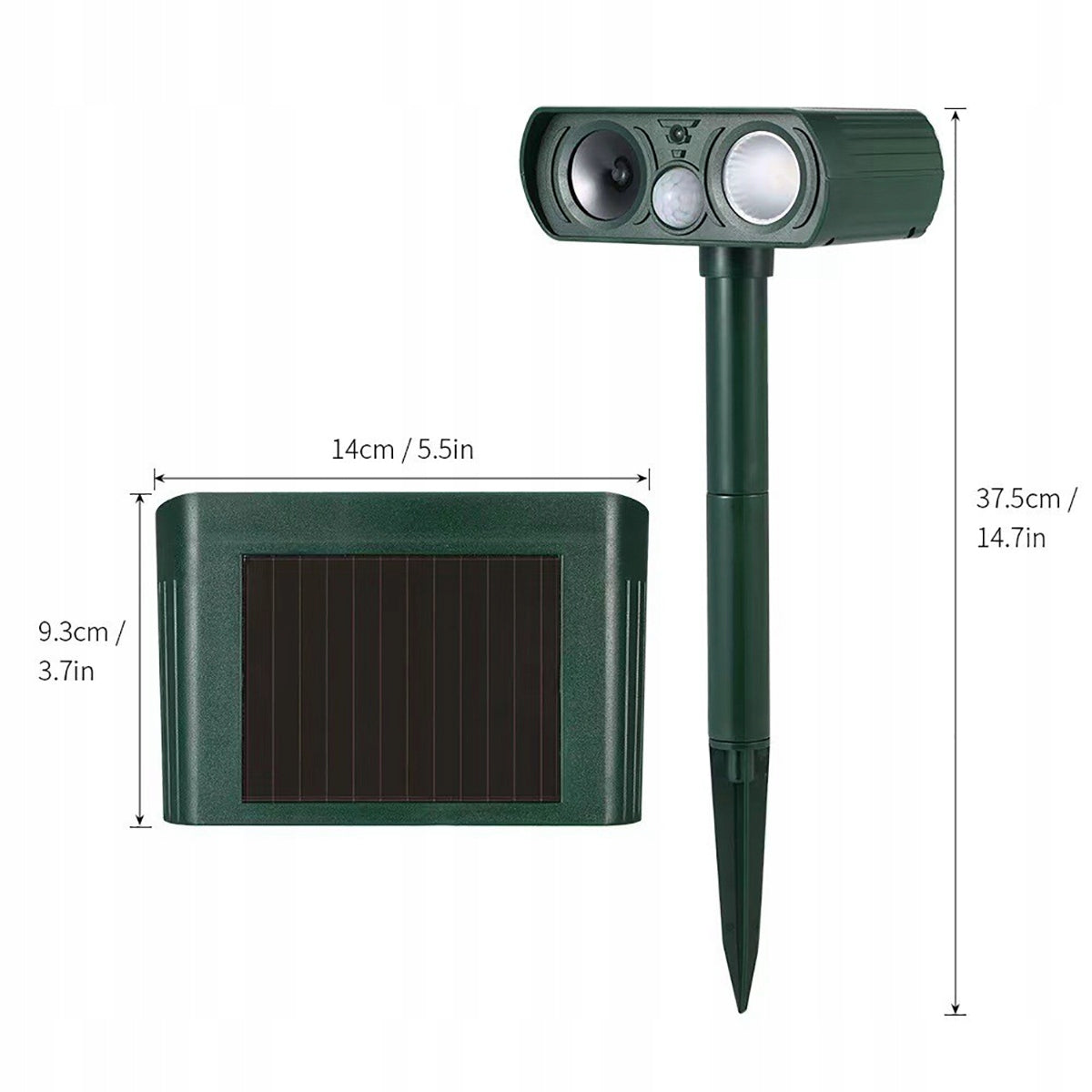 SOLAR ULTRASONIC DOG REPELLENT CATS KUN FOXES WILD BOAR DEER Kind repellent
