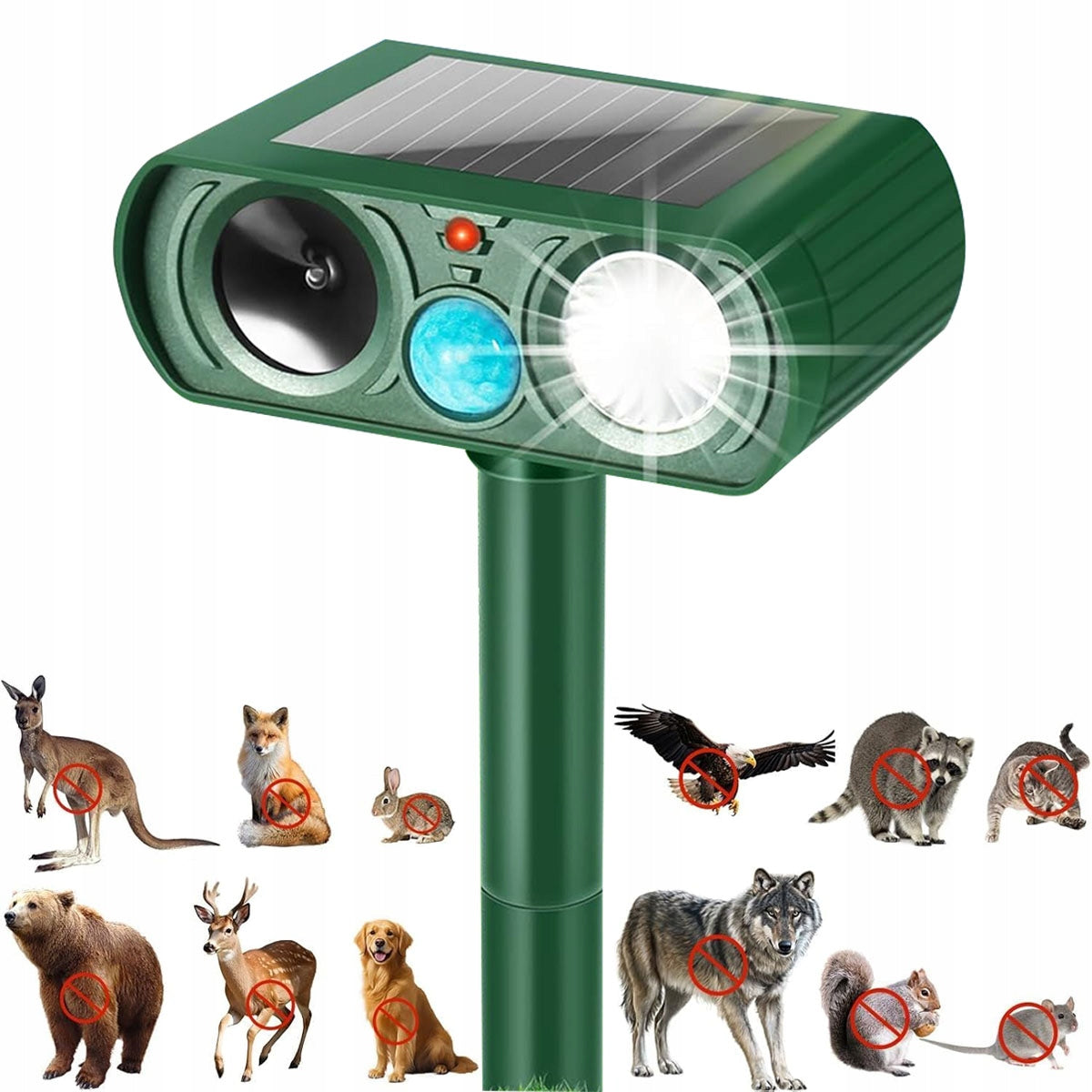 SOLAR ULTRASONIC FOX REPELLENT WILD ROE DEER BEAVER HARES Packaging status original