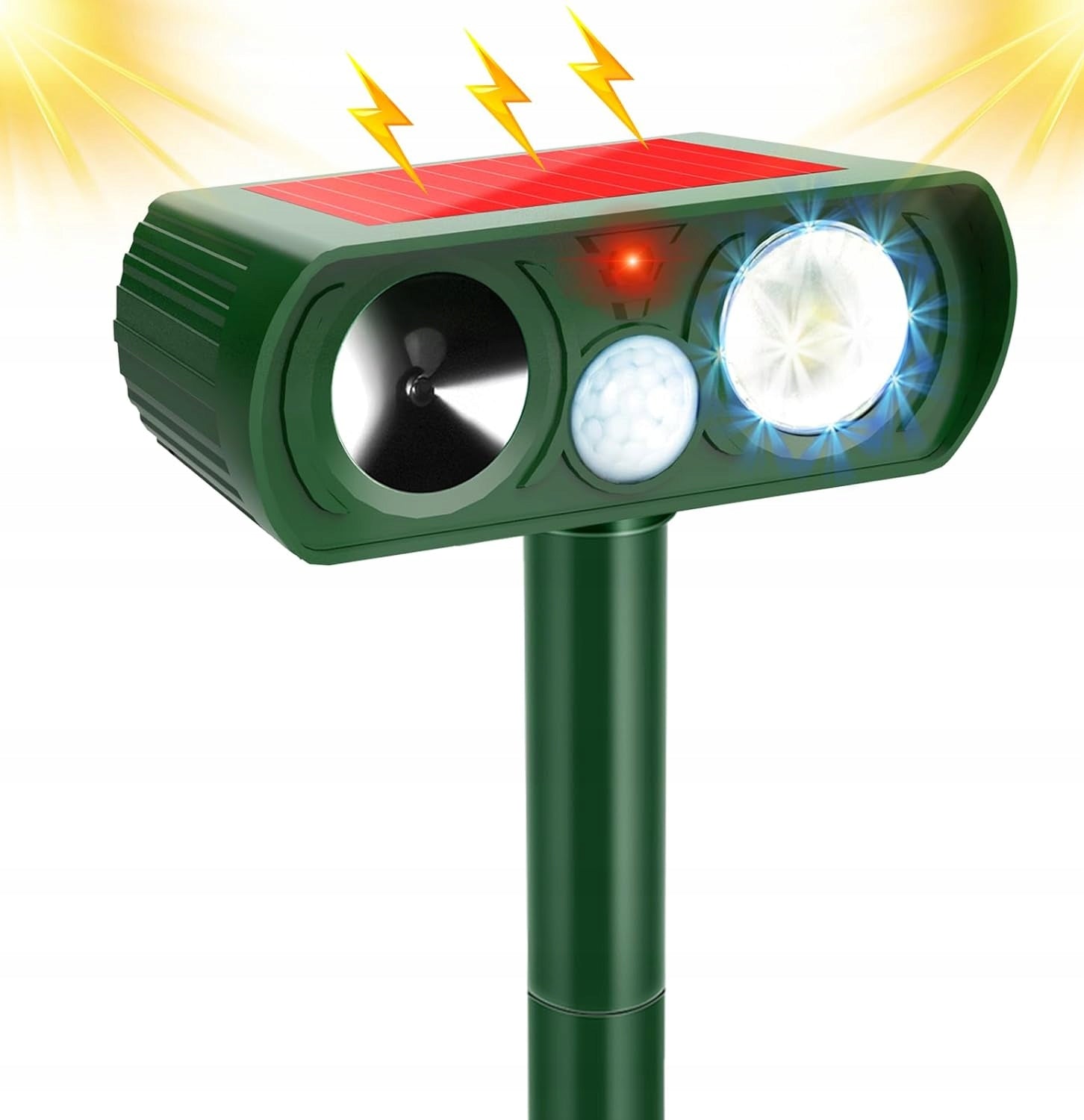 SOLAR ULTRASONIC FOX REPELLENT WILD ROE DEER BEAVER HARES