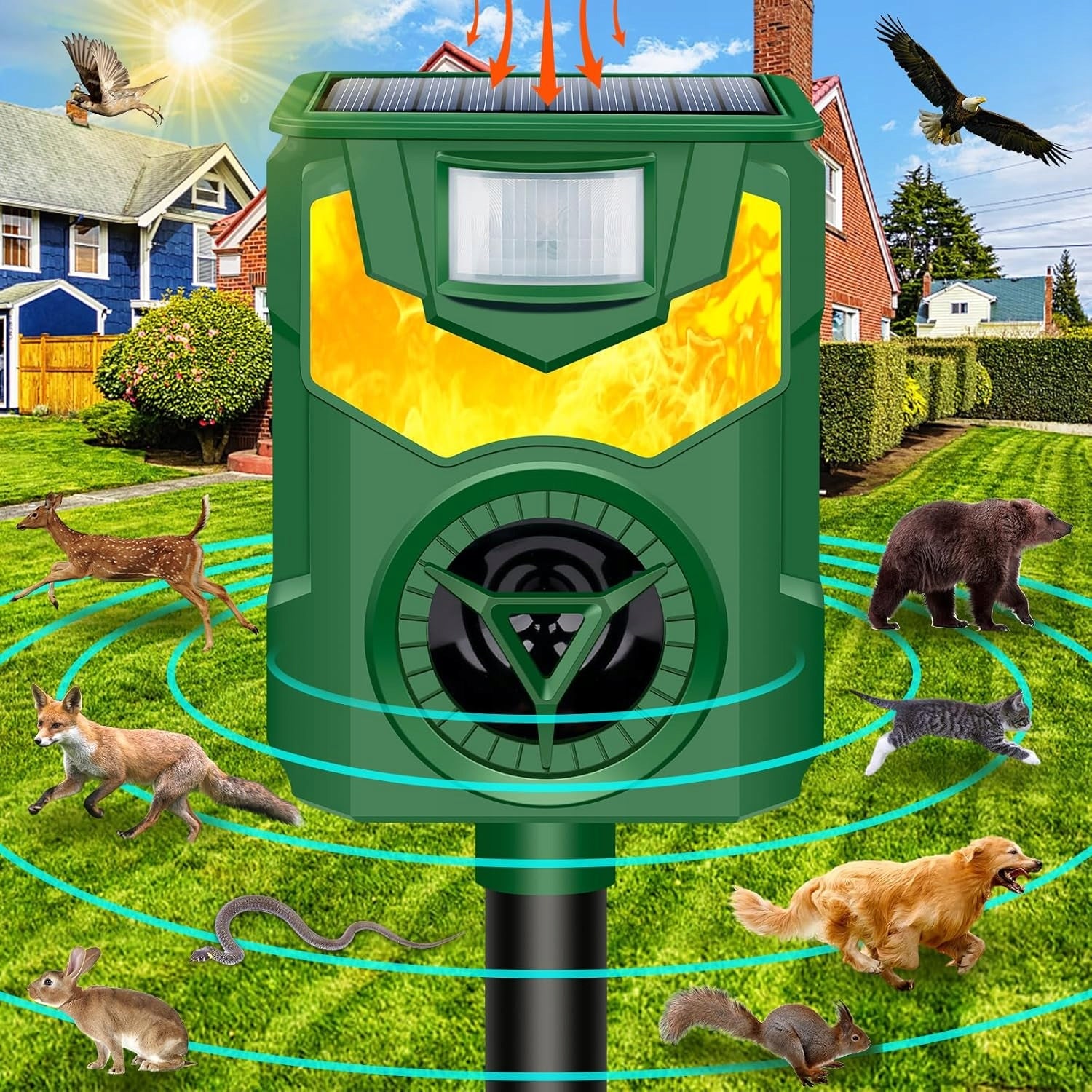 SOLAR ULTRASONIC REPELLENT FOR FOXES WILD ROE DEER BEAVER HARES Brand no brand