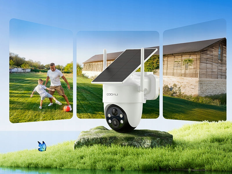 SOLAR WIFI CAMERA 3MP SMART OUTDOOR ROTATING IP WIRELESS ALARM SD