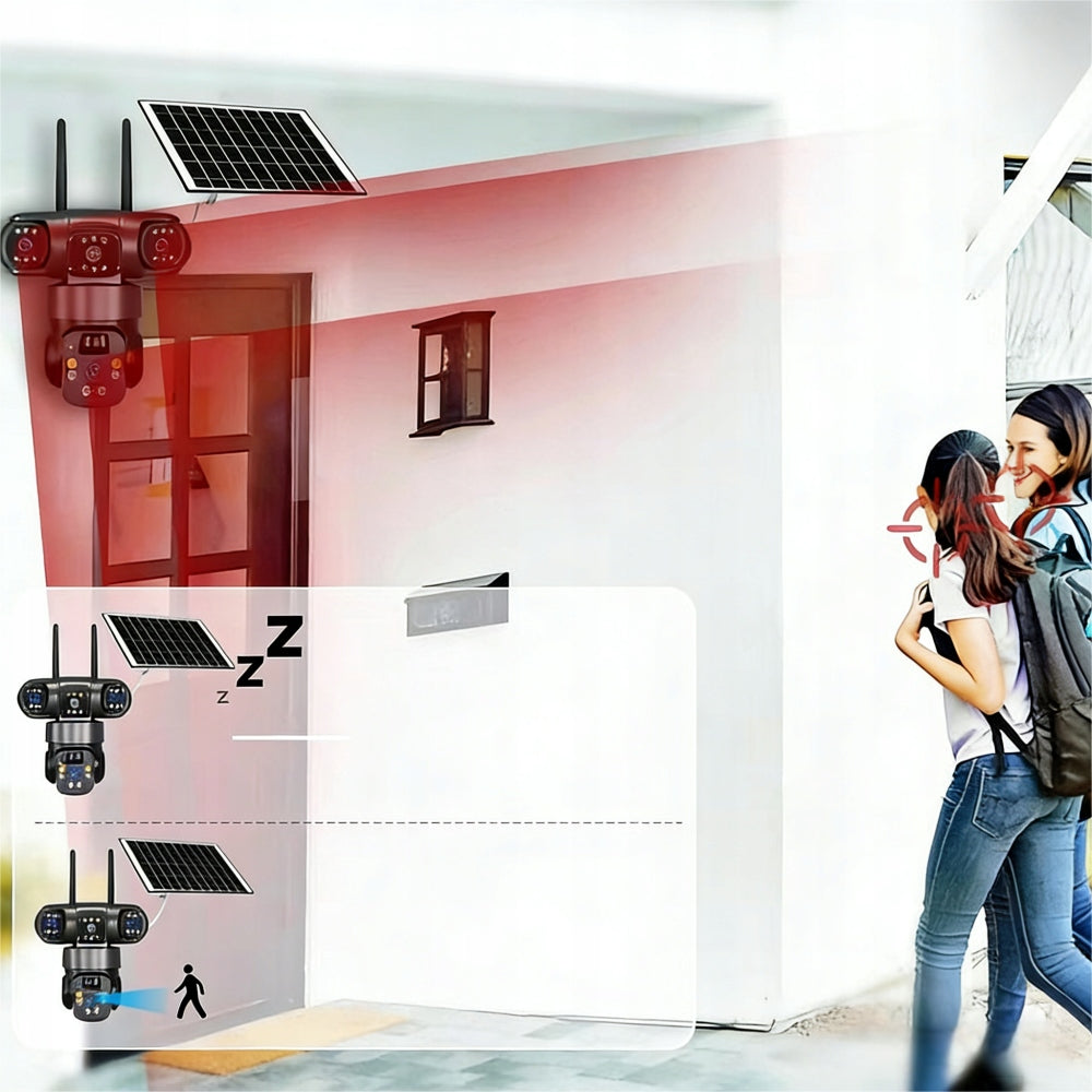 SOLAR WIFI CAMERA OUTDOOR THREE HD 3X4MP ROTATING LENSES Manufacturer code 6910992551340