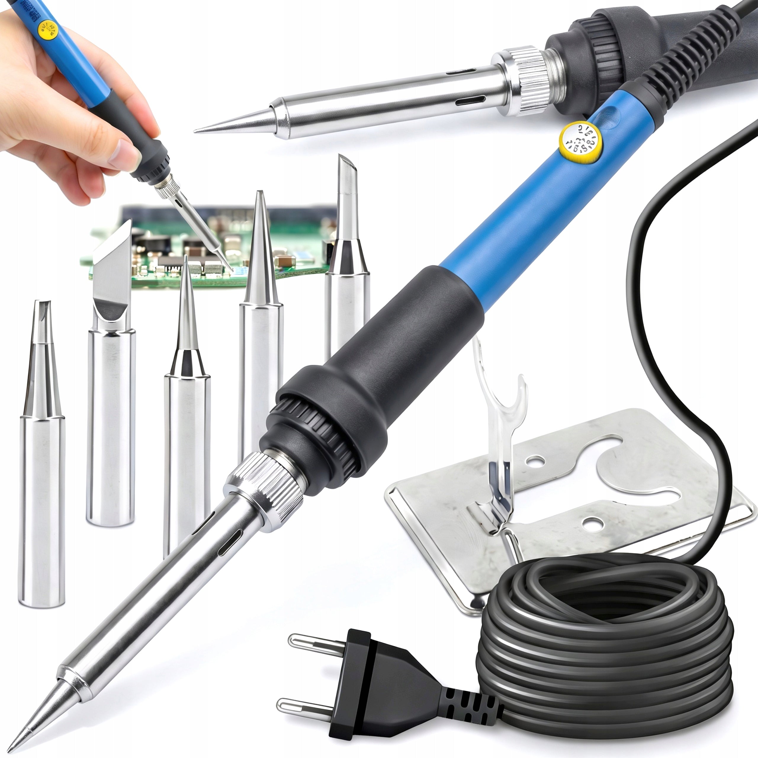 SOLDERING SET PRECISION FLASK SOLDERING IRON WITH ADJUSTABLE 60W + 6X TIPS