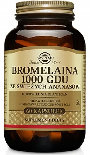 SOLGAR Bromelain 1000GDU DIGESTIVE SYSTEM IMMUNITY 60 capsules