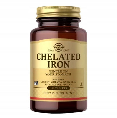 SOLGAR Chelated Iron Tablets (100 Tablets)