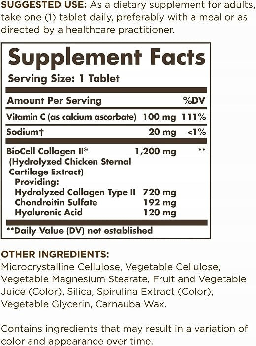 SOLGAR Collagen Hyaluronic Acid 30 tablets COLLAGEN HYALURONIC ACID Number of pieces in the package 30 pcs