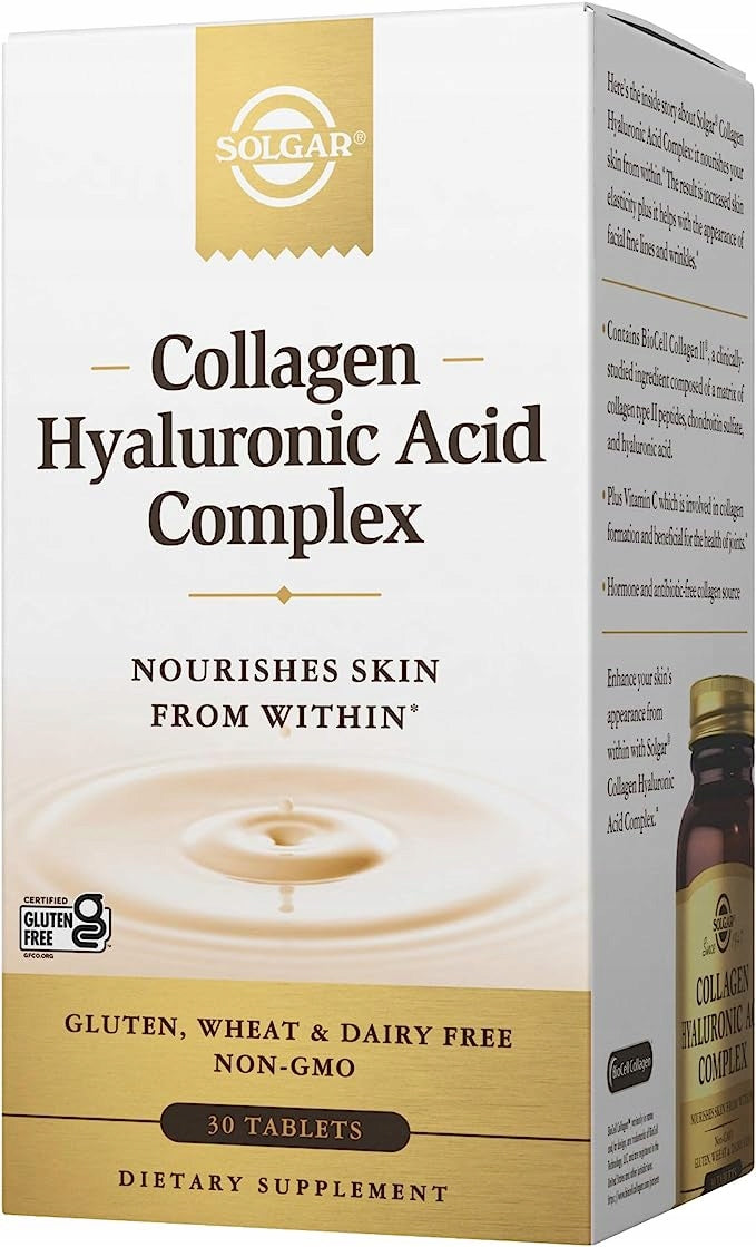SOLGAR Collagen Hyaluronic Acid 30 tablets COLLAGEN HYALURONIC ACID
