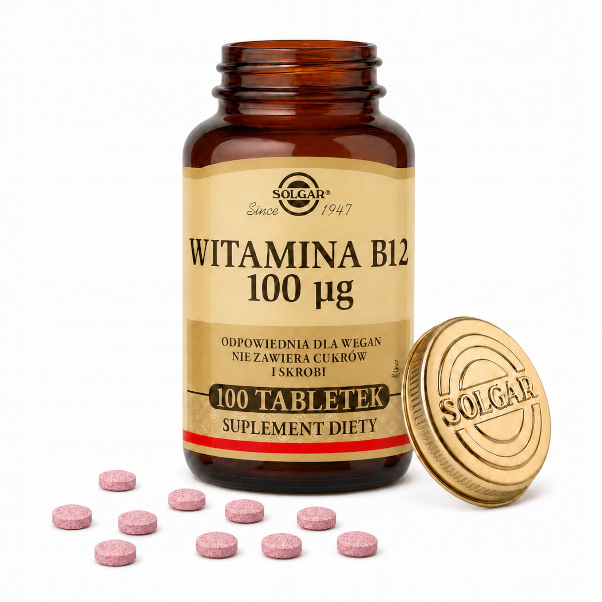 SOLGAR Vitamin B12 natural 100 µg VISION MEMORY METABOLISM 100 tablets
