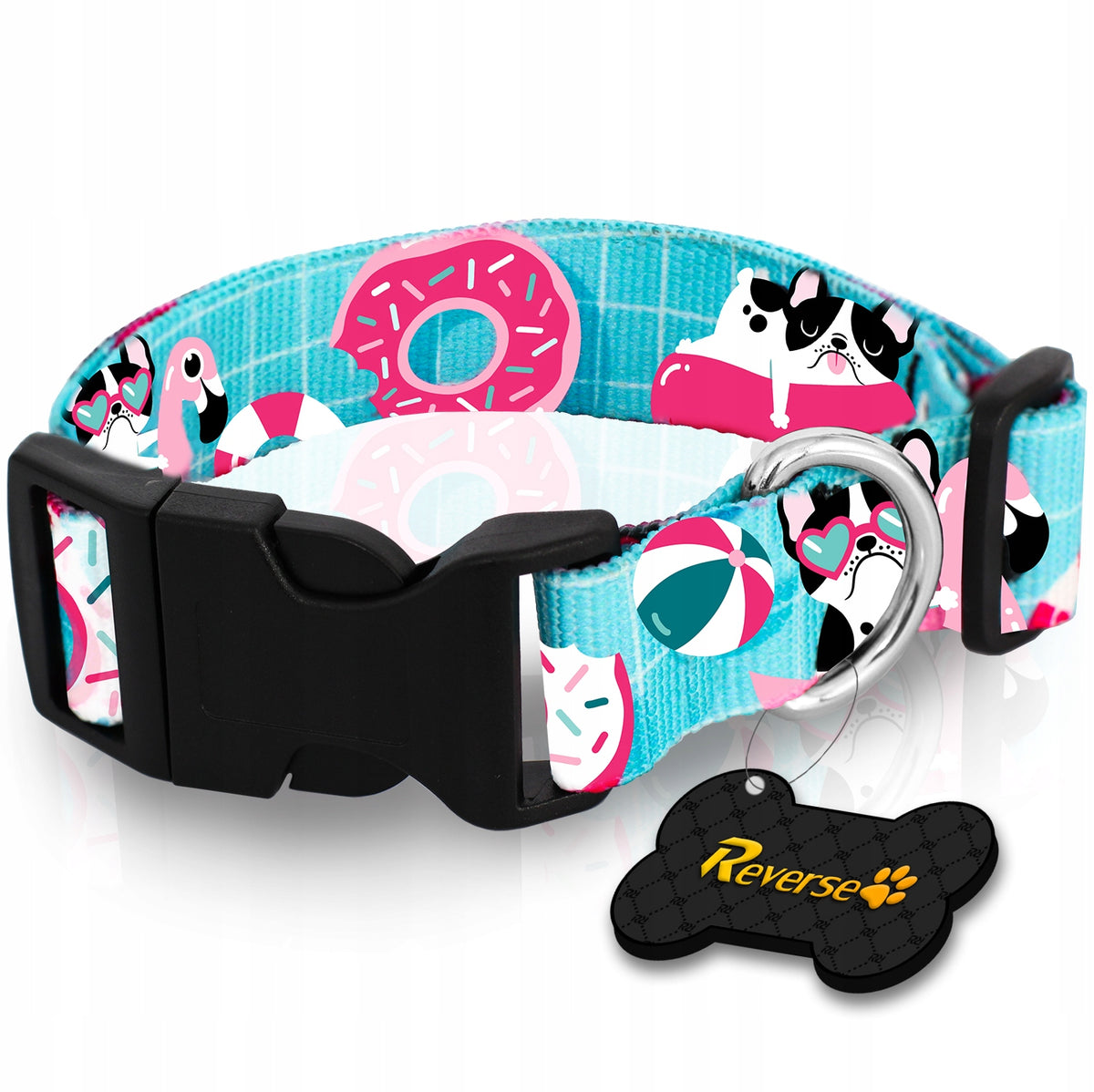 SOLID BAND COLLAR FOR DOG ADJUSTABLE 30-45cm M