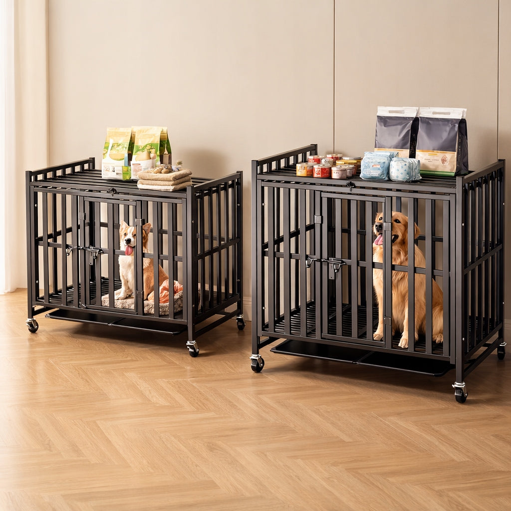 SOLID CAGE FOR DOG CAT PLAYPEN TRANSPORTER ON WHEELS 110x72x95 cm Packaging status original