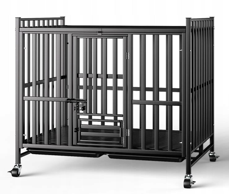 SOLID CAGE FOR DOG CAT PLAYPEN TRANSPORTER ON WHEELS 110x72x95 cm