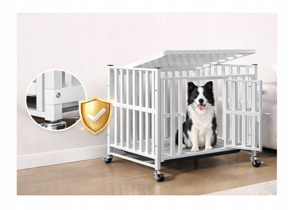 SOLID CAGE FOR DOG CAT PLAYPEN TRANSPORTER ON WHEELS 61x45x55 cm Kind cage
