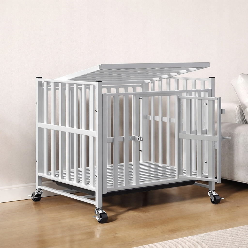 SOLID CAGE FOR DOG CAT PLAYPEN TRANSPORTER ON WHEELS 61x45x55 cm Manufacturer code KLATKA dla PSA KOJEC na KÓŁKACH 61x45x55 cm
