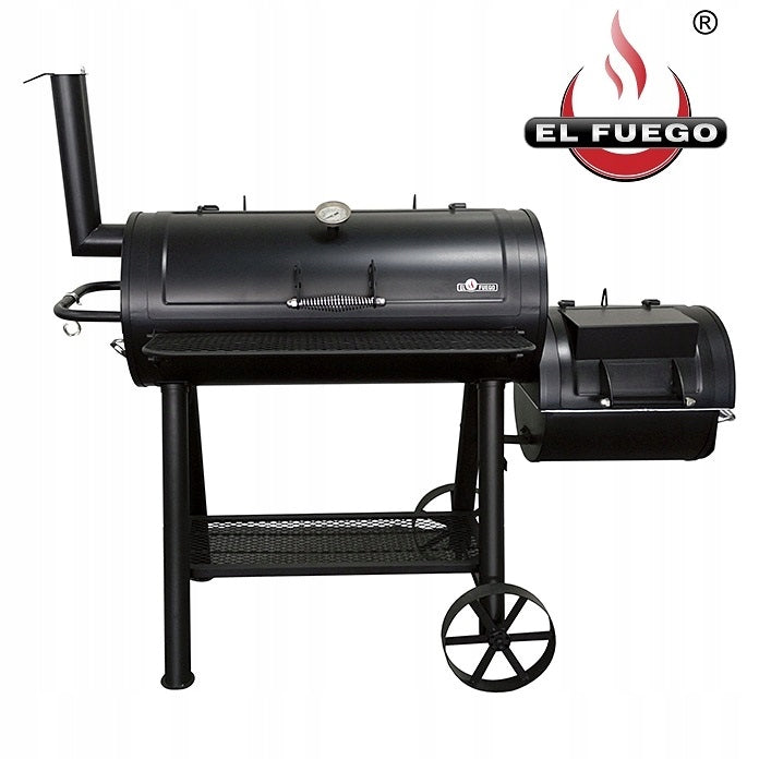 SOLID CHARCOAL GRILL EL FUEGO BUFFALO CAST IRON GRATE 118x30cm 58KG SMOKER