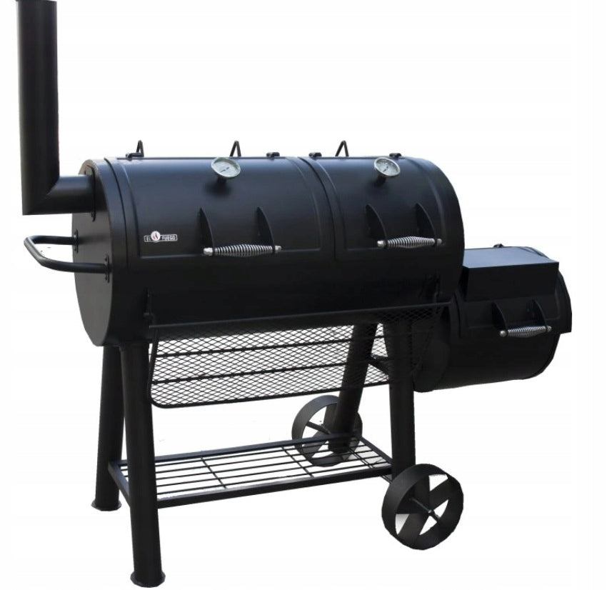 SOLID CHARCOAL GRILL EL FUEGO MINNESOTA 2 CHAMBERS 153KG THICK GRATE AT HAND Packaging status original