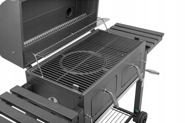 SOLID CHARCOAL GRILL WITH 2 CHAMBERS LANDMANN COMFORT XL CAST IRON GRATE+HOLE Grill height 124 cm