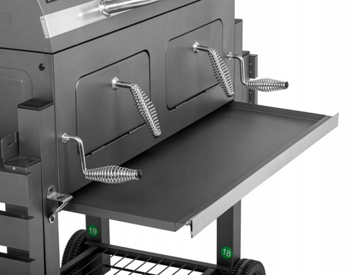 SOLID CHARCOAL GRILL WITH 2 CHAMBERS LANDMANN COMFORT XL CAST IRON GRATE+HOLE Packaging status original