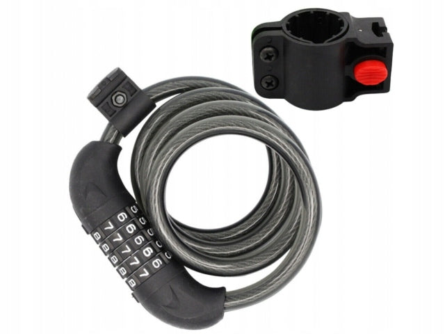 SOLID CLASP BICYCLE LOCK for cipher 5 DIGITS - THICK CABLE 120 CM Manufacturer code 0179