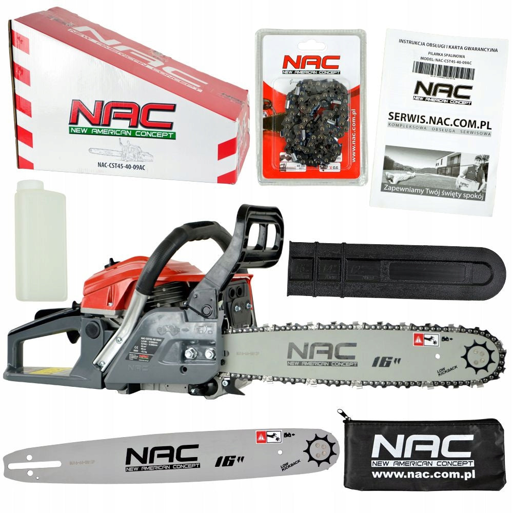 SOLID DIESEL SAW NAC 3KM 45cm FULL SET + OIL GRATSI ! Guide manufacturer NAC