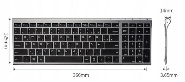 SOLID METAL WIRELESS KEYBOARD + MOUSE FOR NORDIC WORK OFFICE Manufacturer code HW193