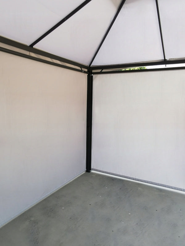 SOLID PAVILION GAZEBO GARDEN TENT 4 WALLS STEEL 3x4 LIGHT GREY ONTARIO Number of side walls 4 walls
