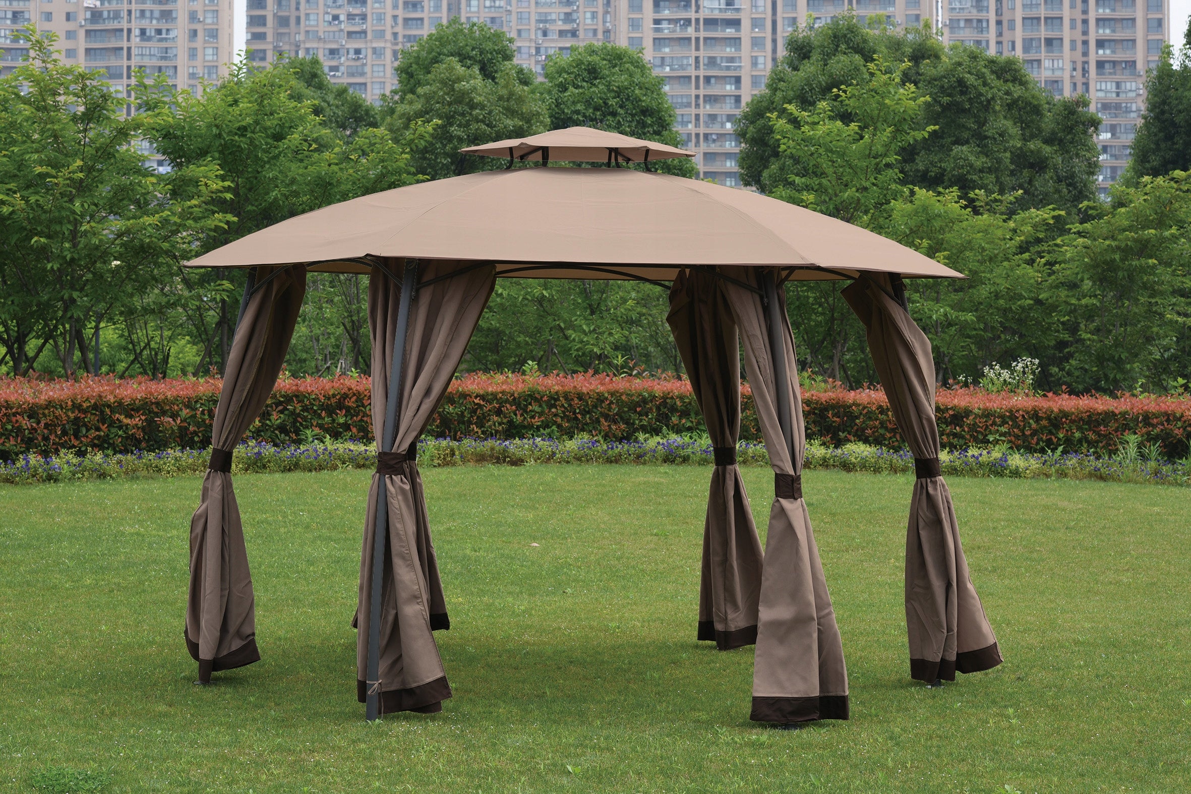 SOLID PAVILION GAZEBO GARDEN TENT STEEL MOSQUITO NETS 3,75m BEIGE TORONTO Manufacturer Kontrast