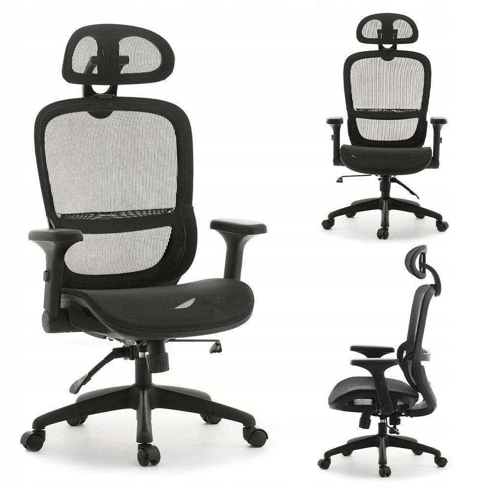 SOLID QUALITY IKER BLACK MESH DESK CHAIR WITH MANY FEATURES