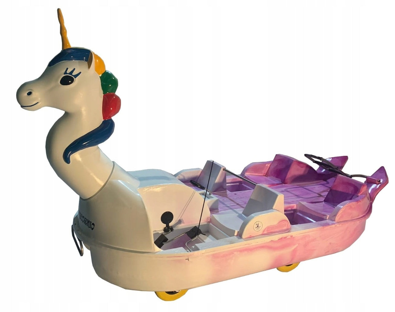 SOLID UNICORN WATER BIKE FOR 4 PEOPLE FOR RENTAL WITH WHEELS