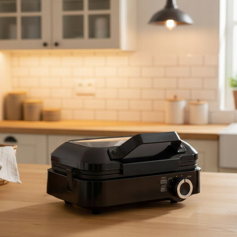 SOLID WAFFLE MAKER FOR 2 LARGE WAFFLES - TEFLON NON-STICK COATING Brand no brand
