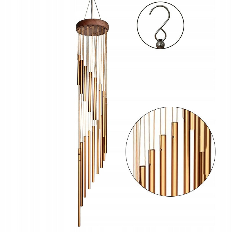 SOLID WOOD ROTATING 18 PIPE BELL HANGING SOUND BELL Manufacturer no brand