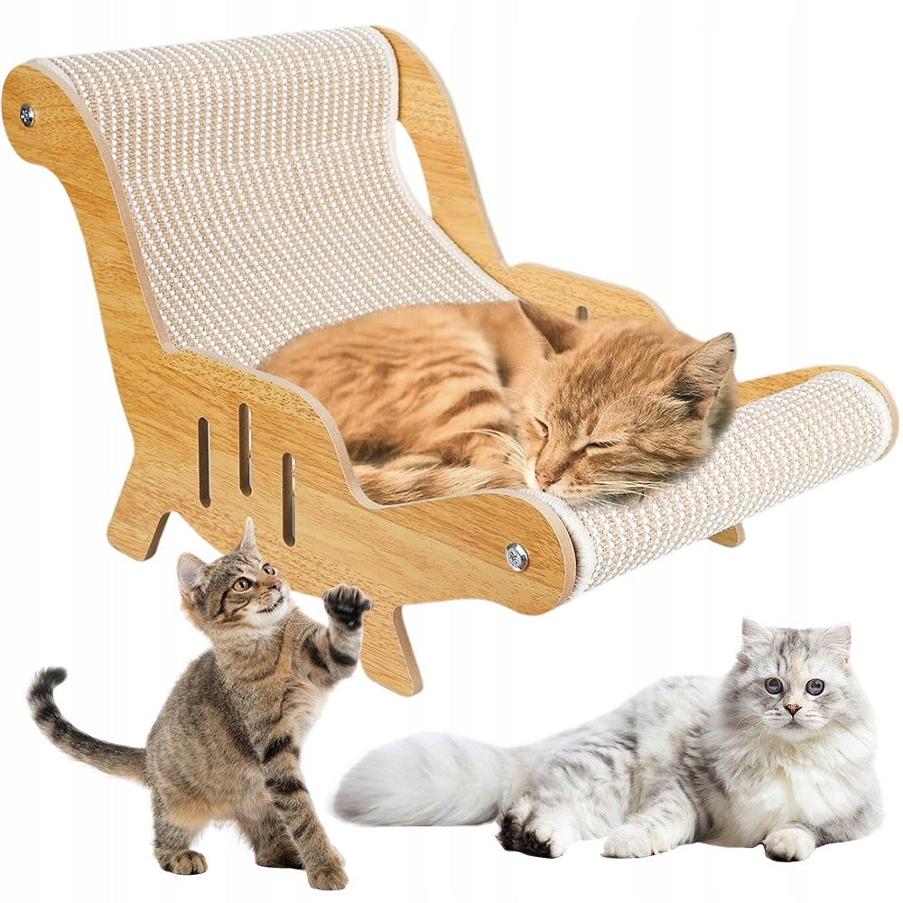 SOLID WOODEN SCRATCHING CHAIR WITH SISAL ROPE FOR BEDROOM Packaging status original