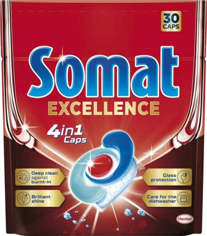 SOMAT 30pcs,EXCELLENCE 4IN1 TABLETS D/DISHWASHER