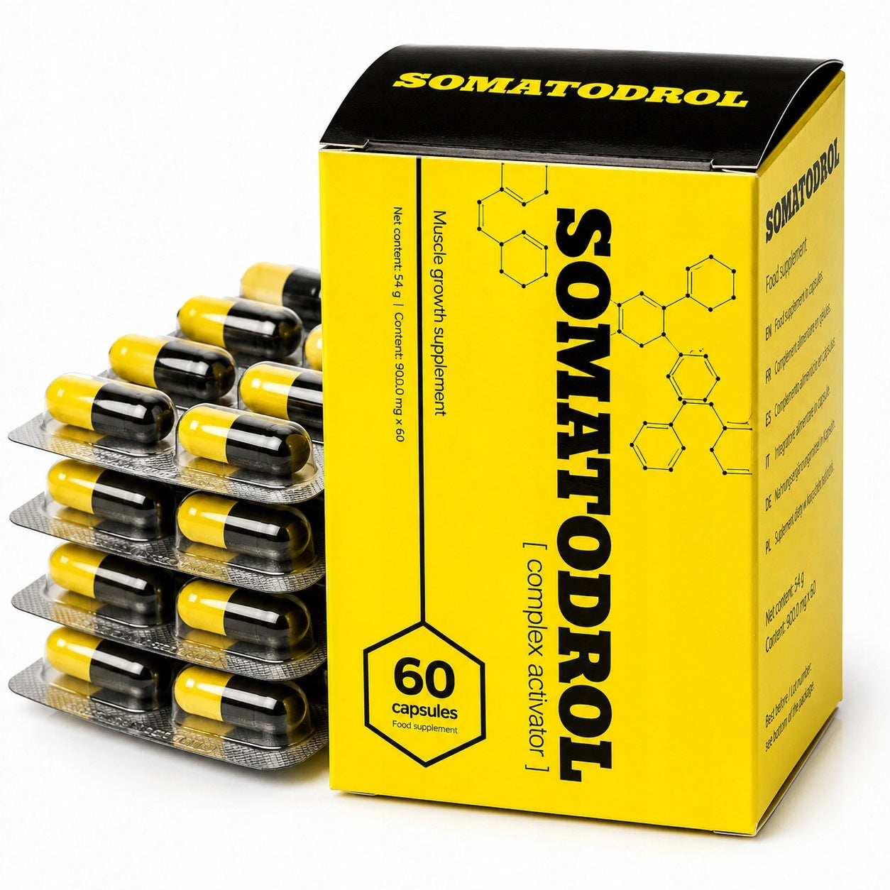 SOMATODROL 60caps. HIT 9kg HGH MASS ! TESTOSTERONE BOOSTER LIPIDO SEX STRENGTH