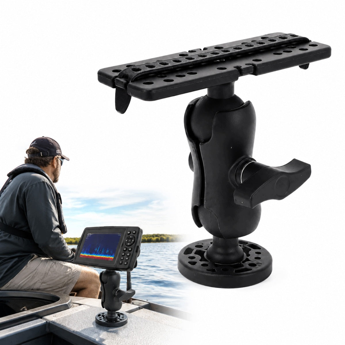 SONAR BALL HOLDER – SHORT ARM, STRONG ATTACHMENT, UNIVERSAL