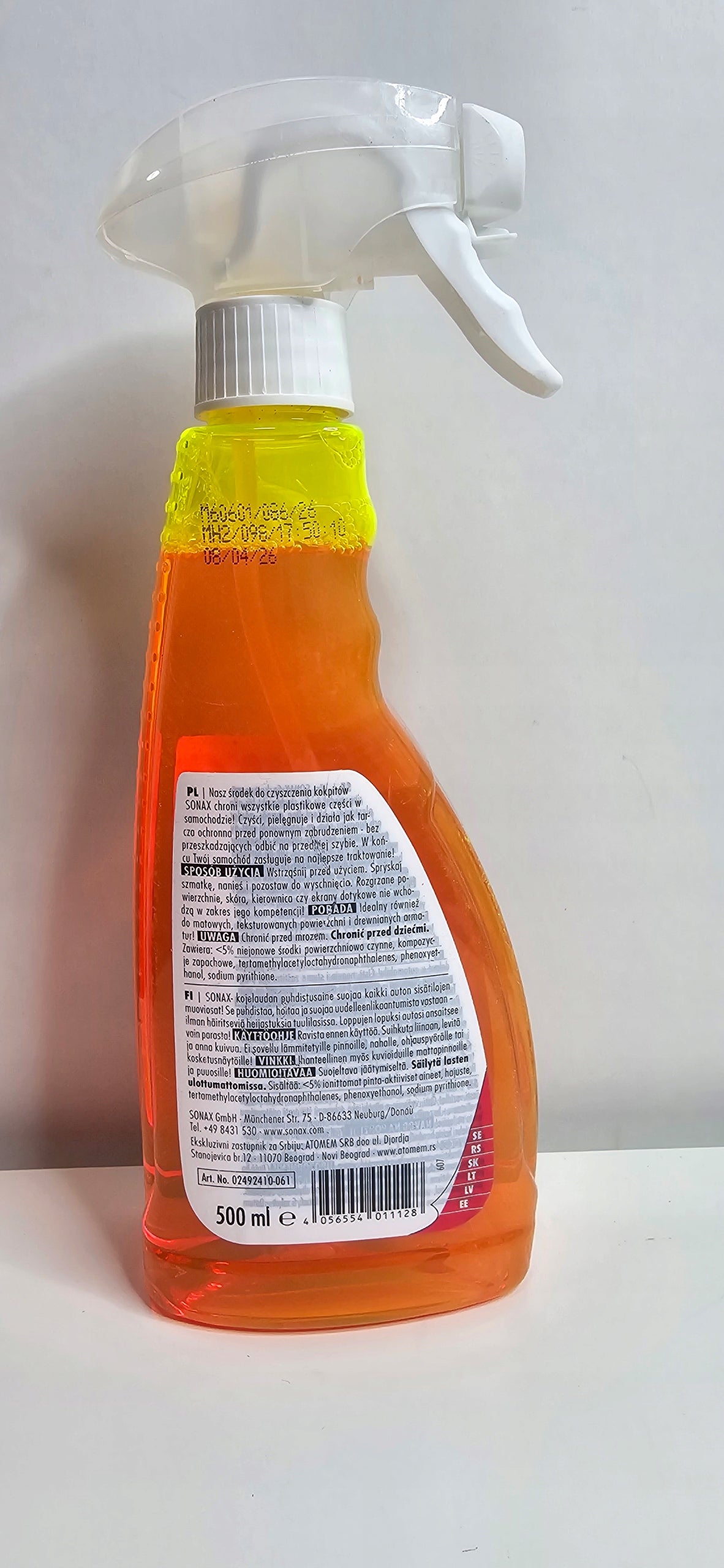 SONAX COCKPIT CLEANING SPRAY 500ml Manufacturer's catalog number 02492410-061