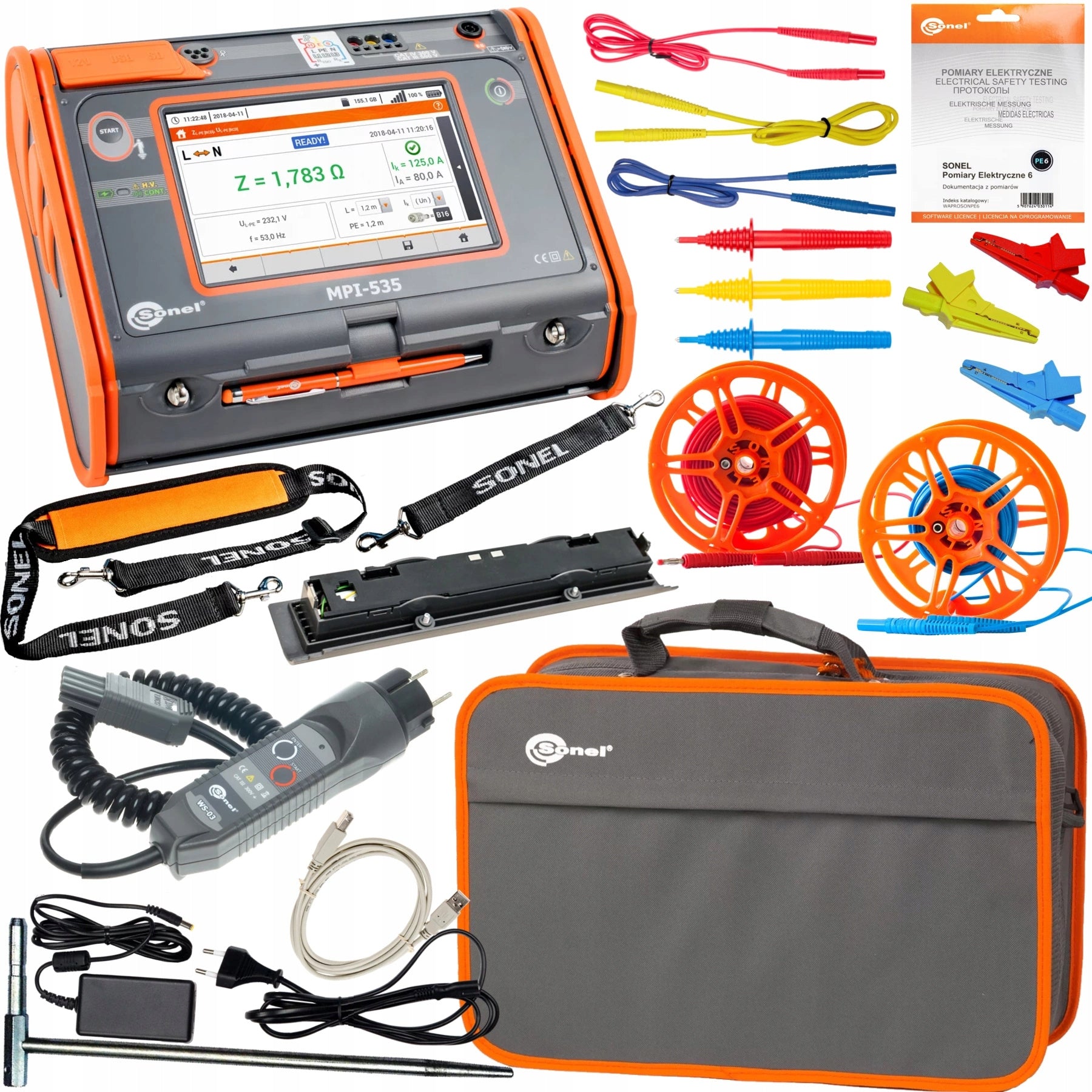 SONEL MPI-535 Electrical Installation Parameter Meter with PE6 Program
