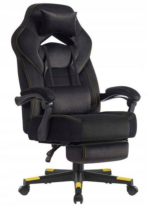 SONGMICS ERGONOMIC FOLDING OFFICE CHAIR WITH FOOTREST BLACK