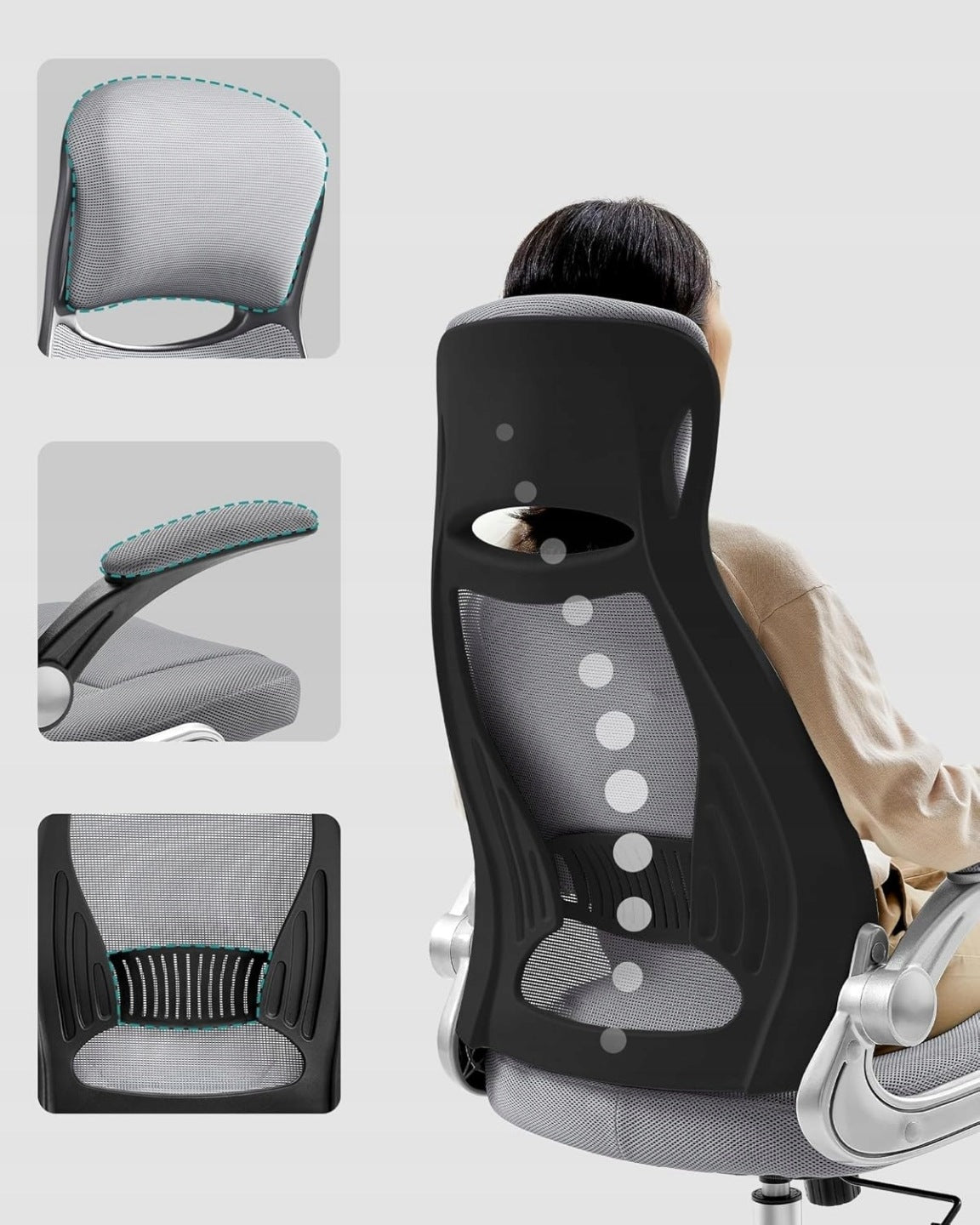 SONGMICS OFFICE CHAIR SWIVEL GREY OBN086G01 Manufacturer code OBN086G01