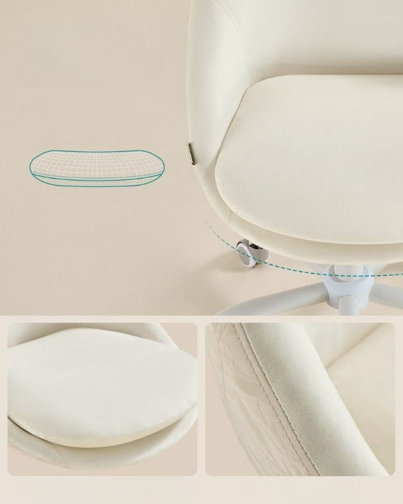 SONGMICS Office Chair Swivel Velvet Cream 110kg Manufacturer code OBG020WD02