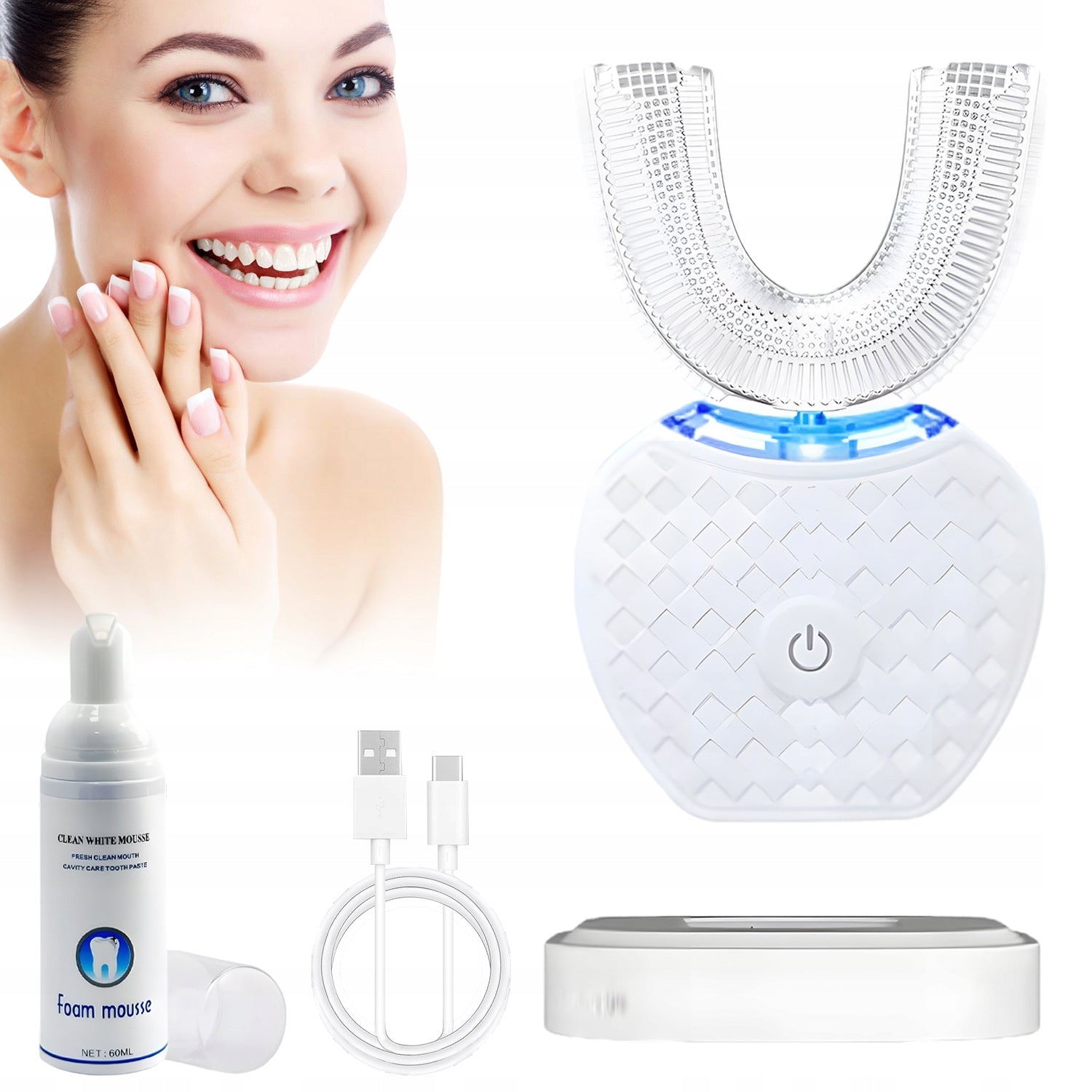 SONIC ELECTRIC TOOTHBRUSH 4 CLEANING MODES WITH LED BLUE