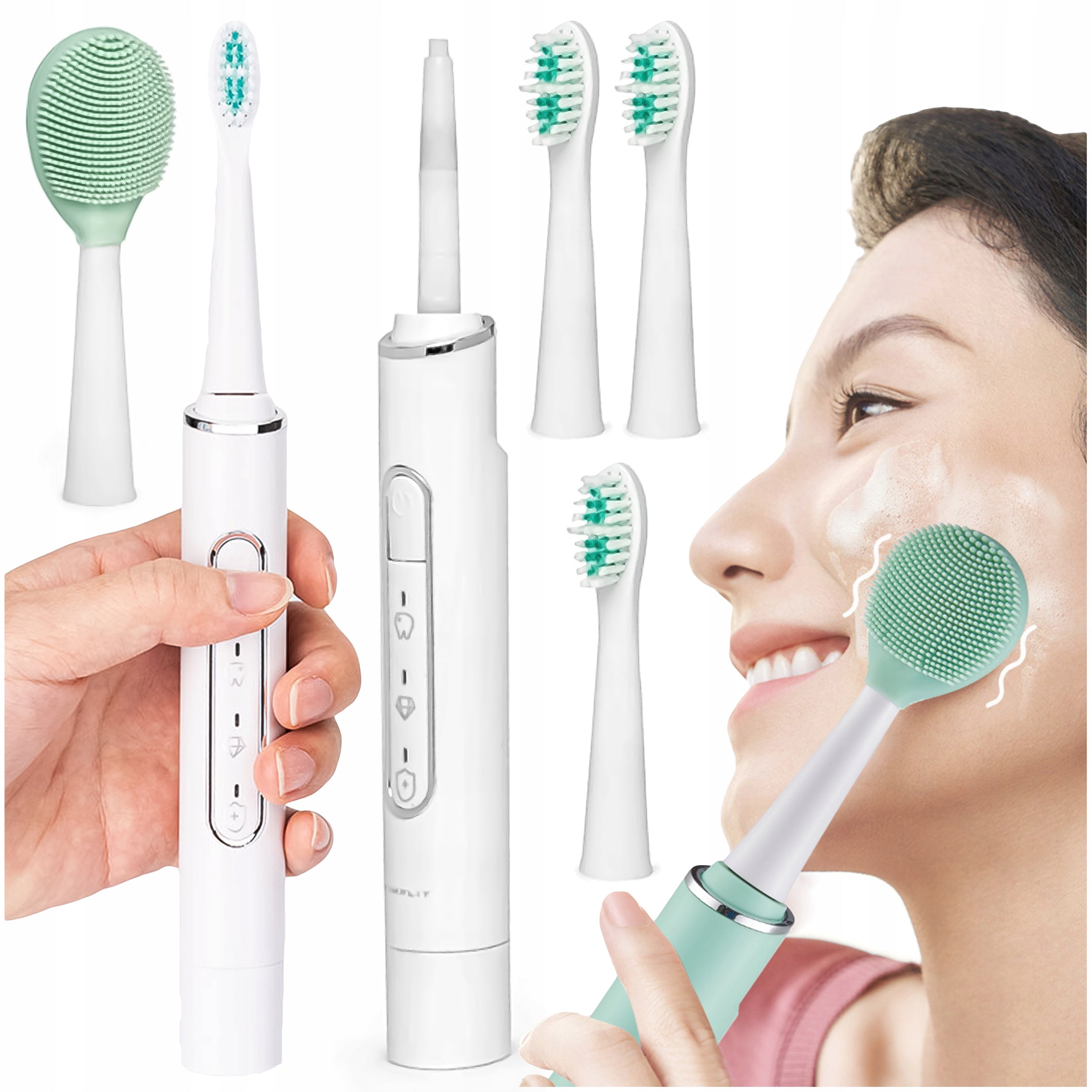 SONIC ELECTRIC TOOTHBRUSH 6 OPERATION MODES FACIAL TIP