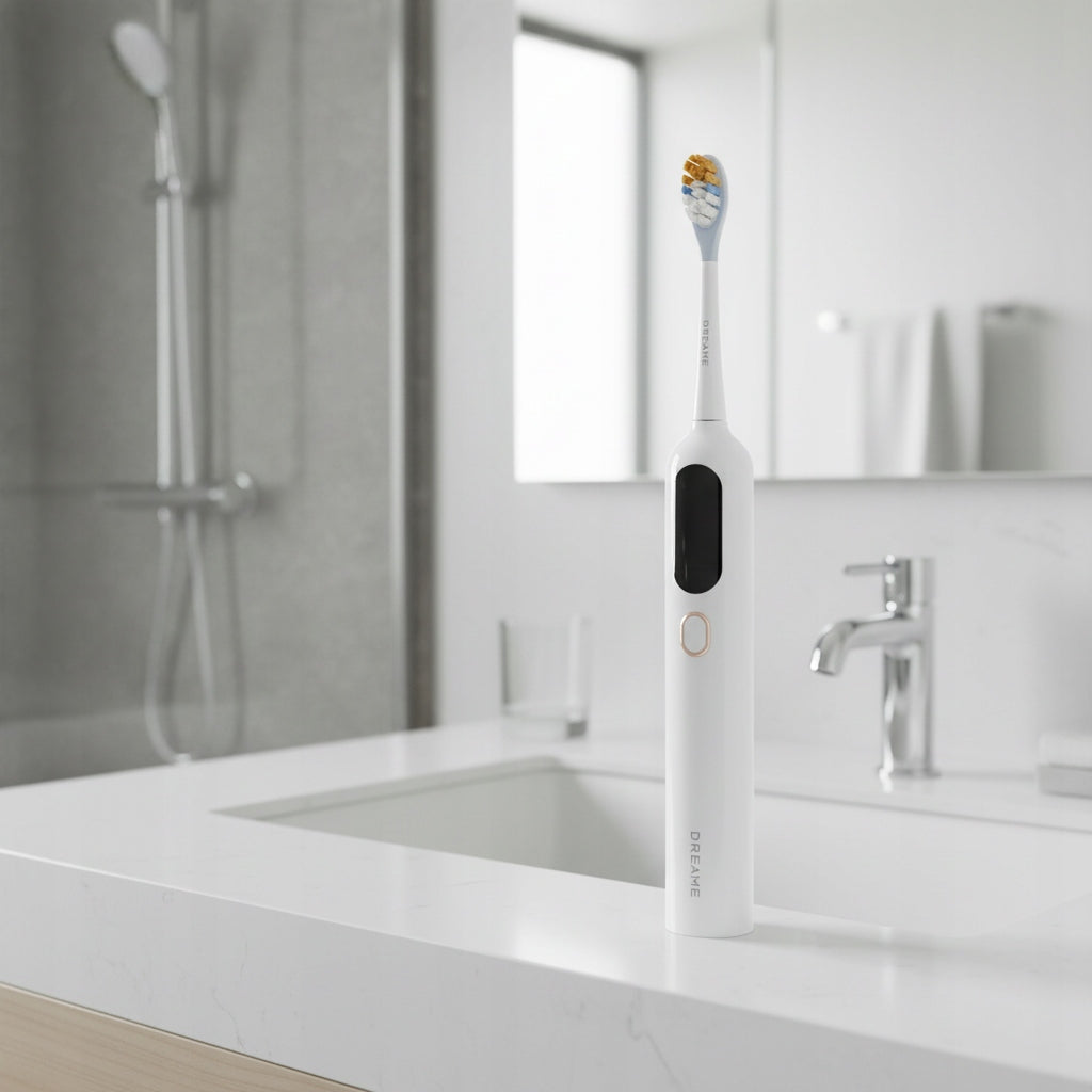 SONIC TOOTHBRUSH DREAME F02 PRO WHITE TIMER BATTERY 300 DAYS 6 TIPS Medical device no