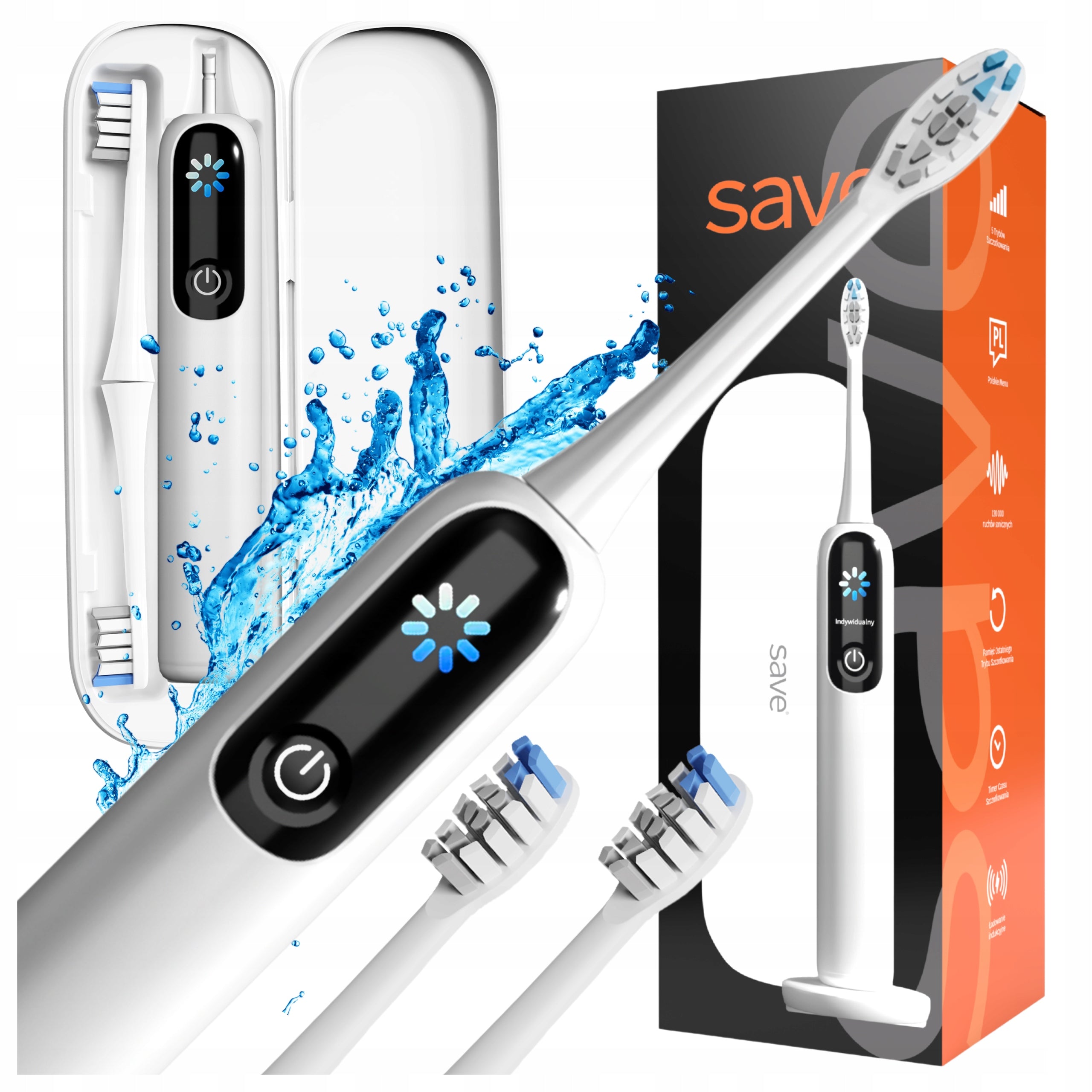 SONIC TOOTHBRUSH ELECTRIC 120tys r/min CASE CAP BASE