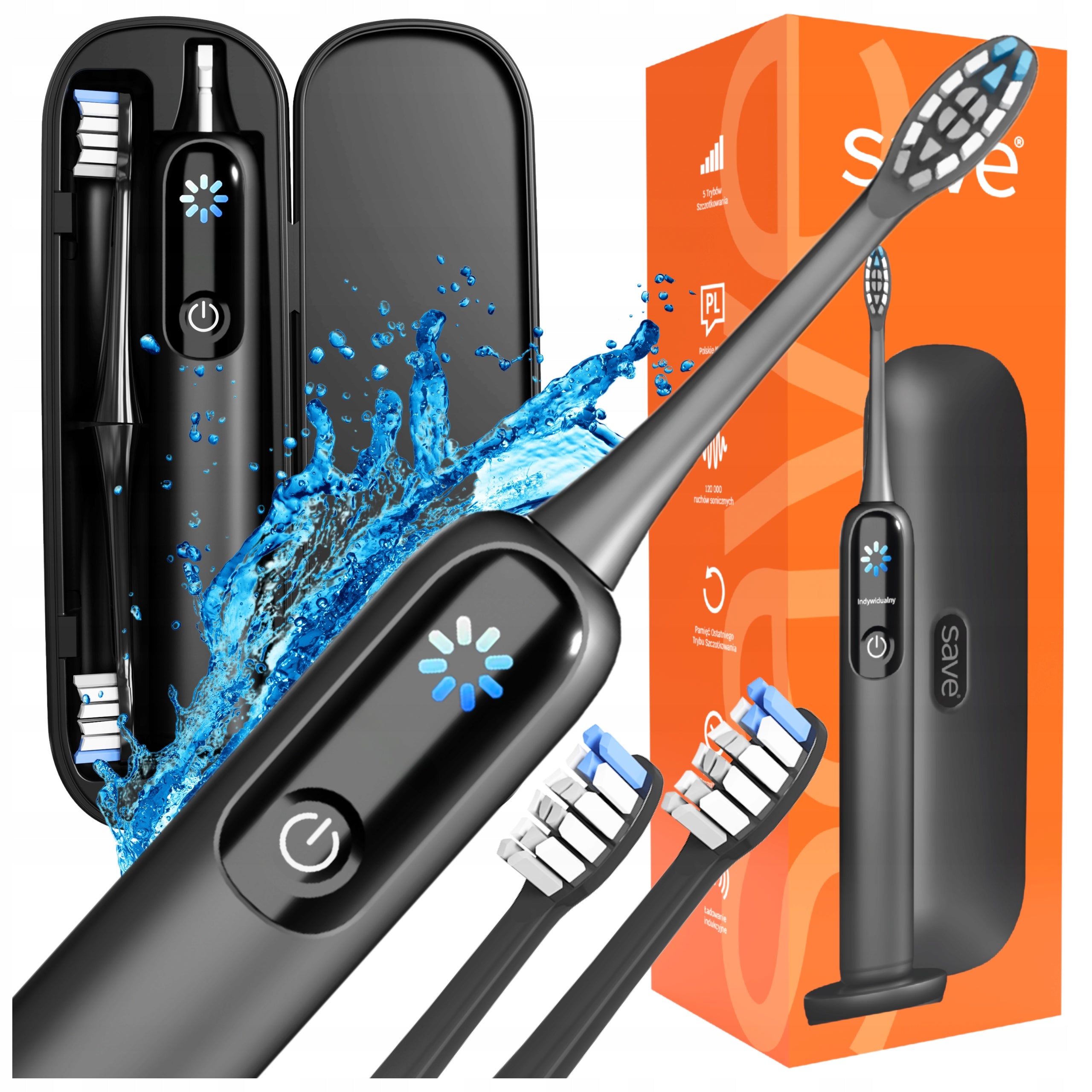 SONIC TOOTHBRUSH ELECTRIC 120tys r/min CASE CAP BASE