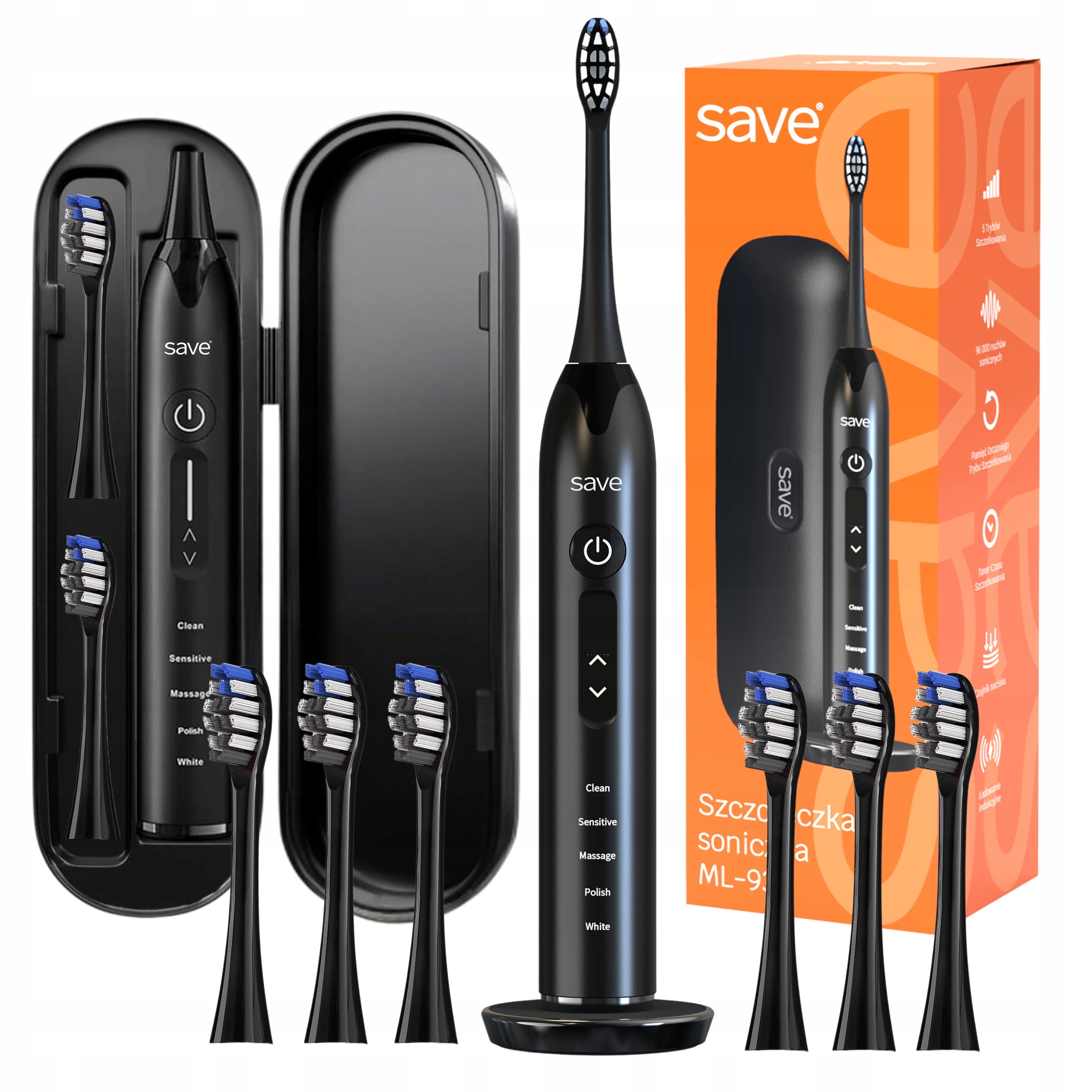 SONIC TOOTHBRUSH ELECTRIC CHARGING BASE + 6 CASE CAPS